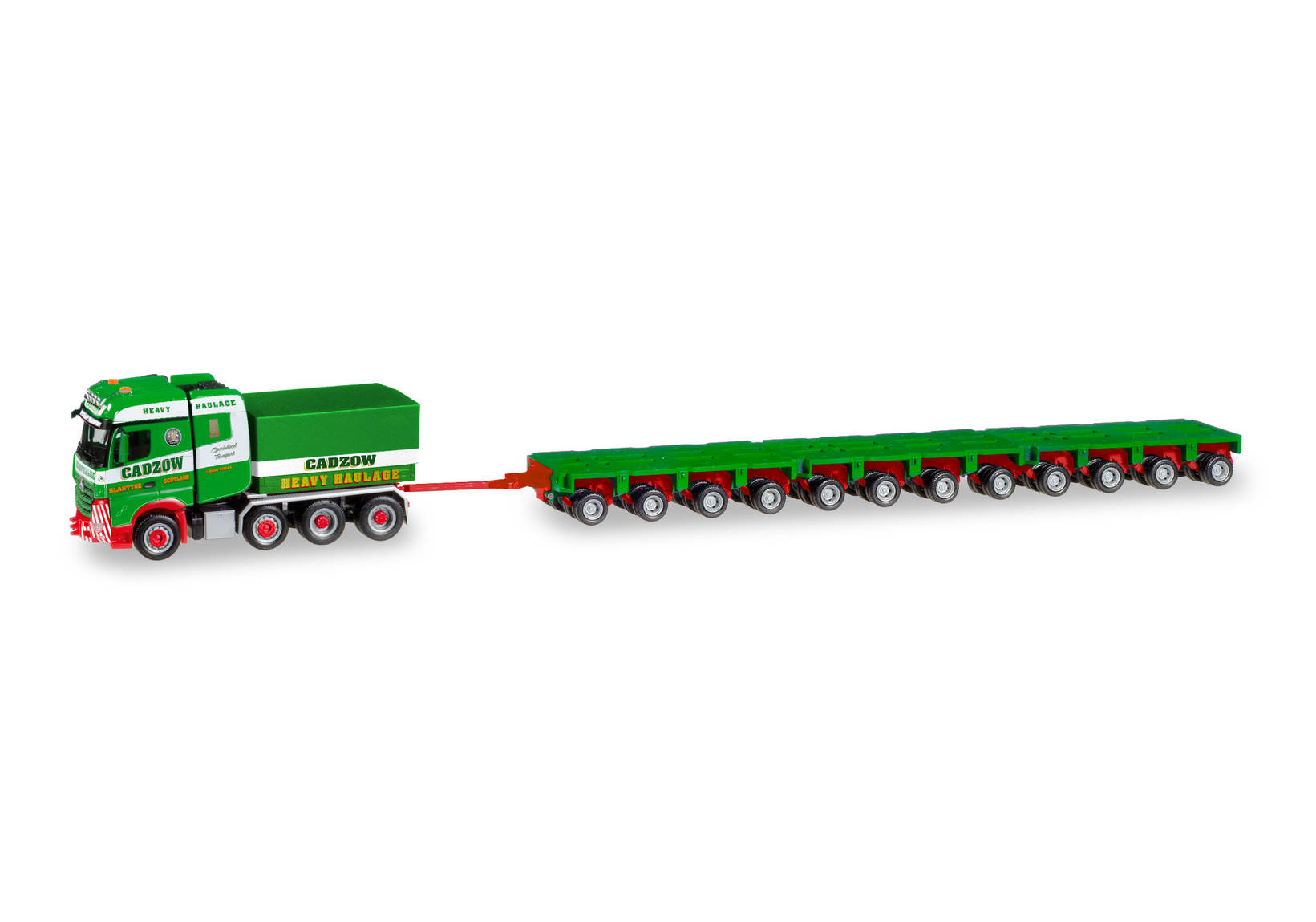 Mercedes-Benz Arocs Bigspace heavy duty rigid tractor with heavy duty platform and 12 axles "Cadzow" (GB)