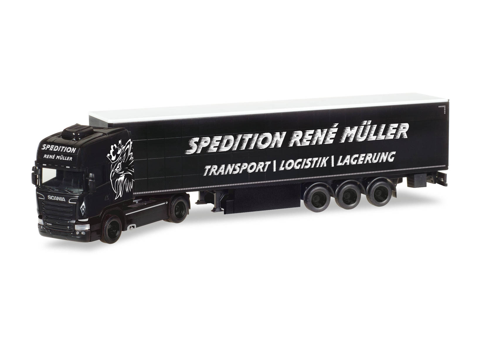 Scania R TL Gardinenplanen-Sattelzug "René Müller Transporte"
