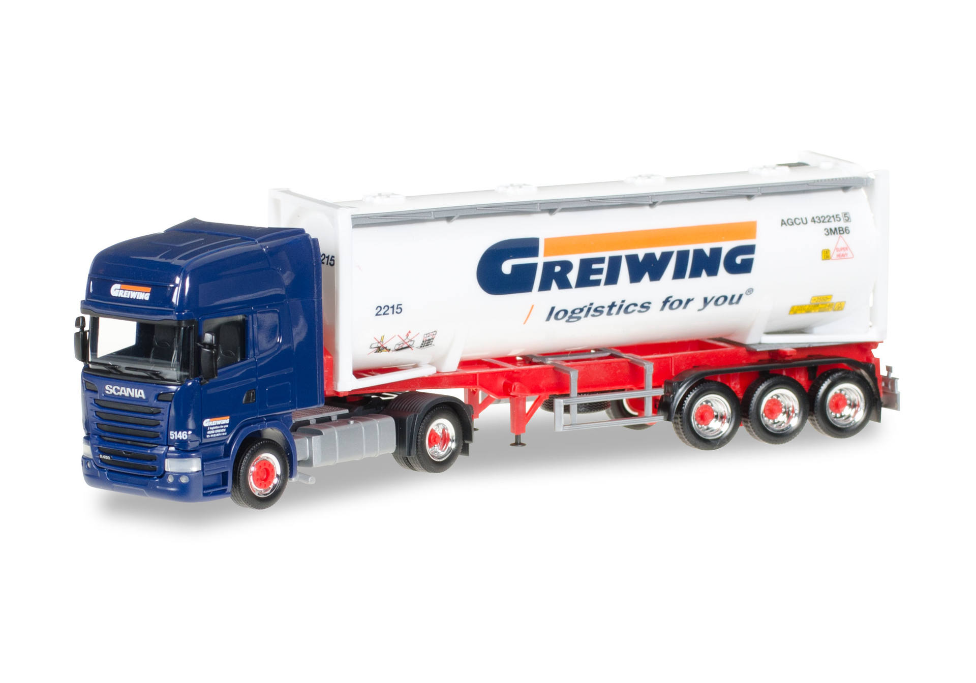 Scania R TL tank container semitrailer "Greiwing"