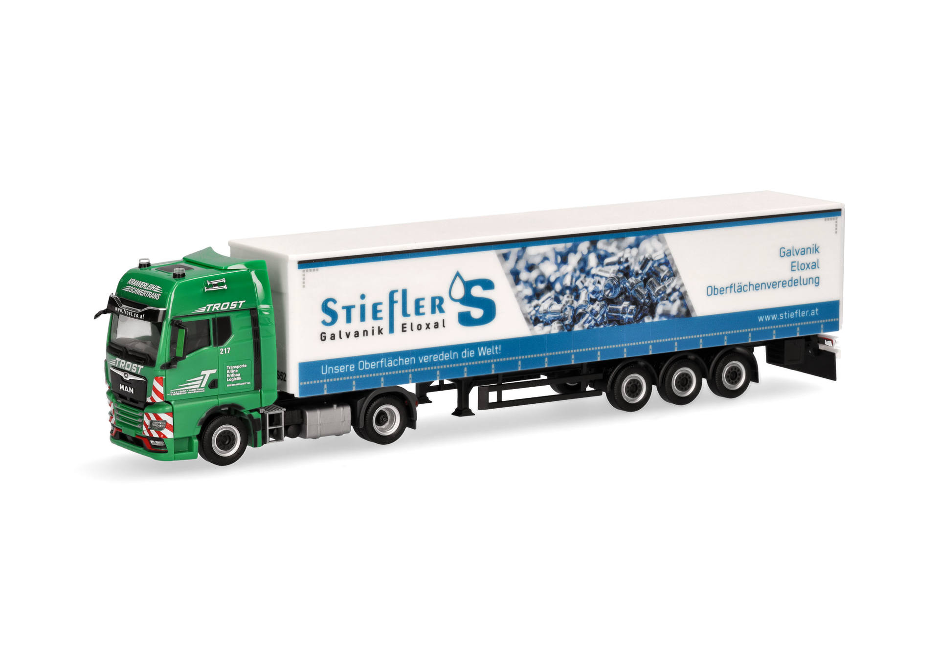 MAN TGX GX curtain canvas semitrailer "Trost/Stiefler" (Austria)