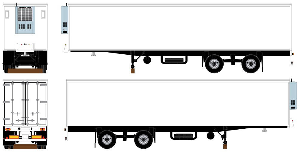 Refrigerated box semitrailer 2-axle