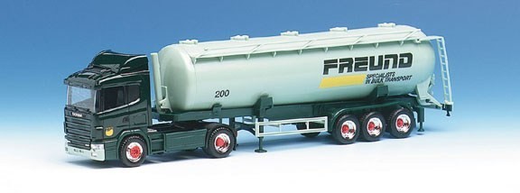 Scania 124 HL Kippsilo saddle train 2a/3a