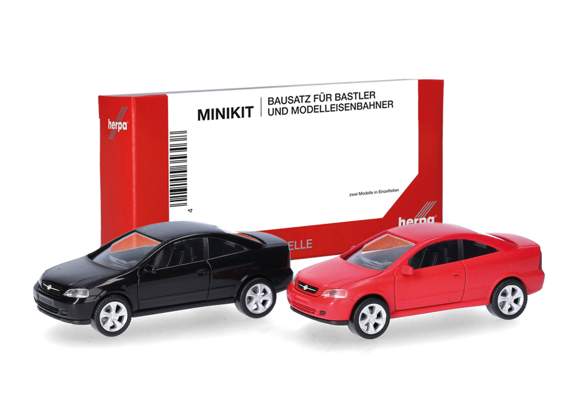 Herpa MiniKit: Opel Coupé (2000), Schwarz und Magmarot, 2 Stück