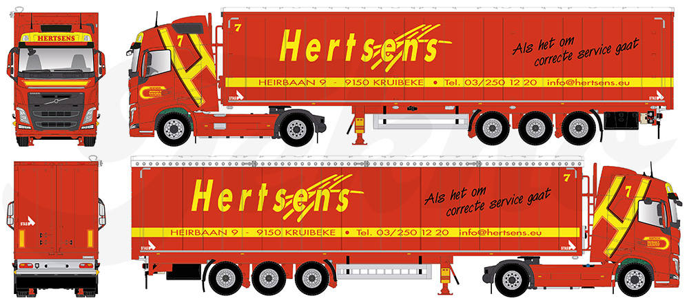 Volvo FH GL walking-floor semitrailer "Hertsens"
