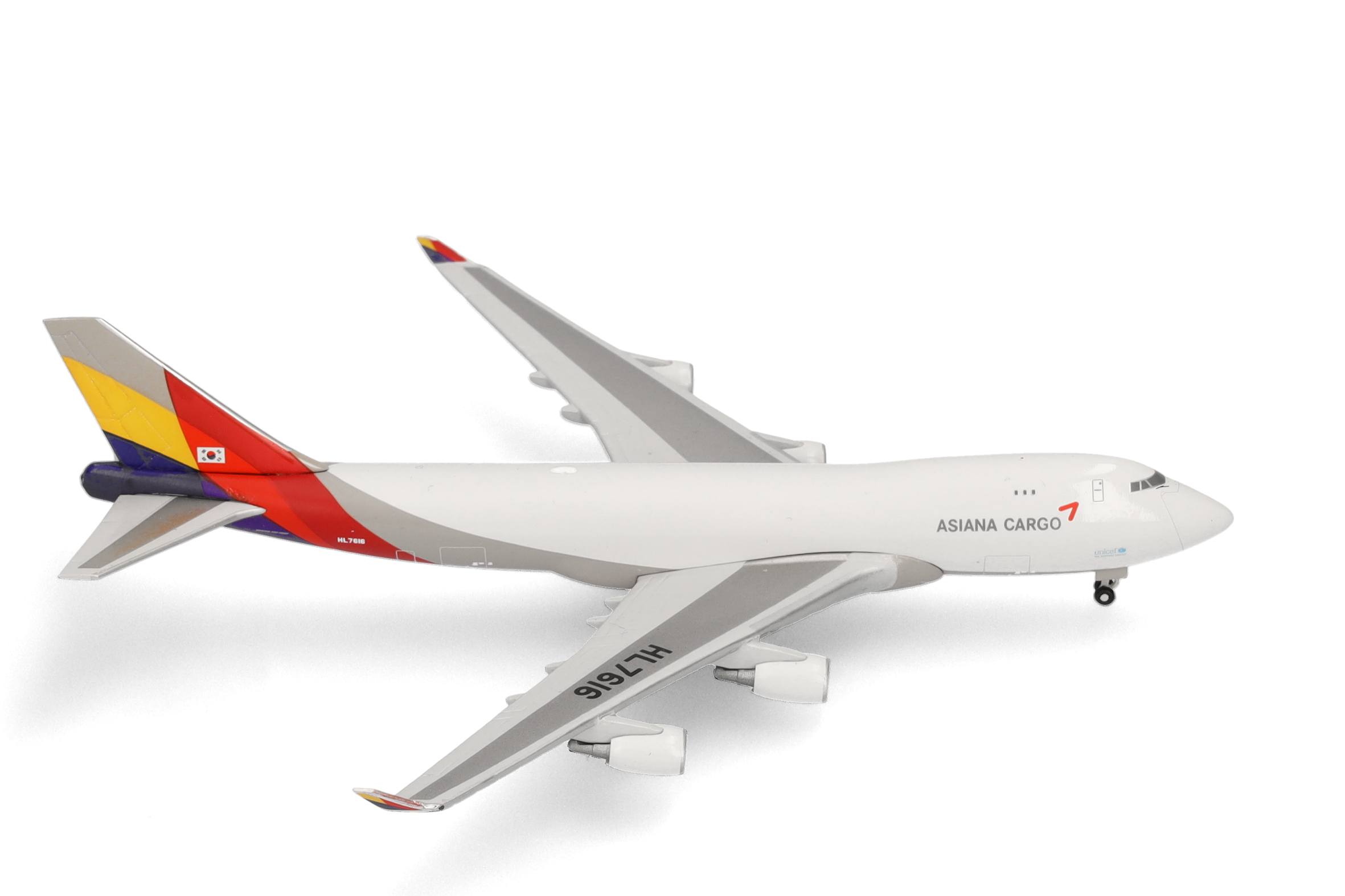 airplane, model, cargo, white, multicolor-tail