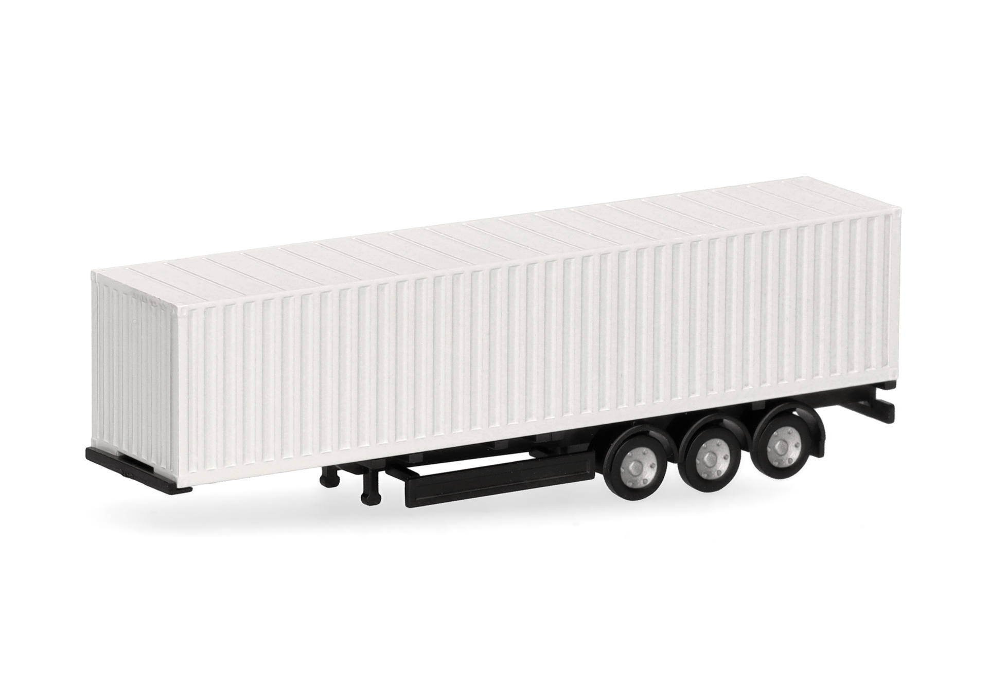 Parts service, scale N (1/160) semitrailer 3axles container, white, 2 pieces