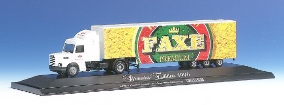 Scania Hauber Facelift 142 H Jumbokoffer-Sattelzug 2a/3a Brauerei Edition 1996