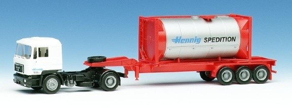 MAN F90 Tankcontainer-Sattelzug 2a/3a 30 "Trailer with 20" container