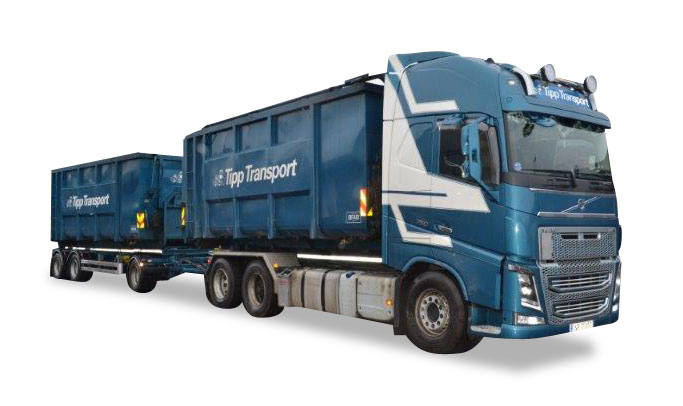 Volvo FH GL roll-off trailer "Tipp Transporte"