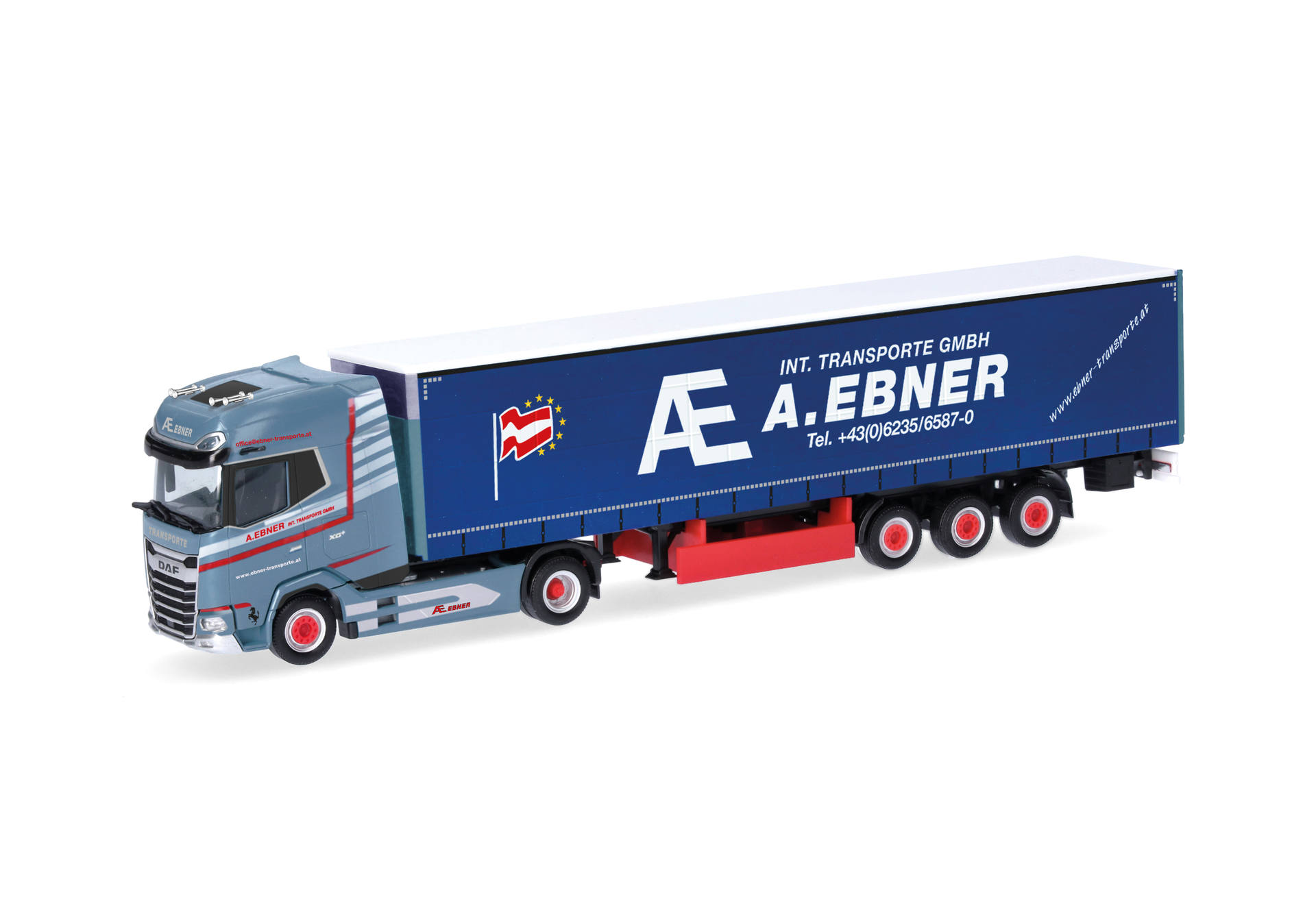 DAF XG+ curtain canvas semitrailer truck "A. Ebner" (Austria/Thalgau)