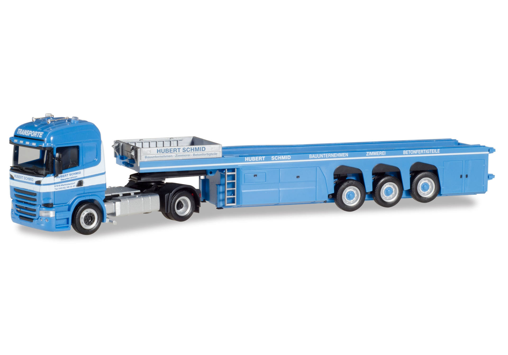 Scania R concrete parts semitrailer "Hubert Schmid"