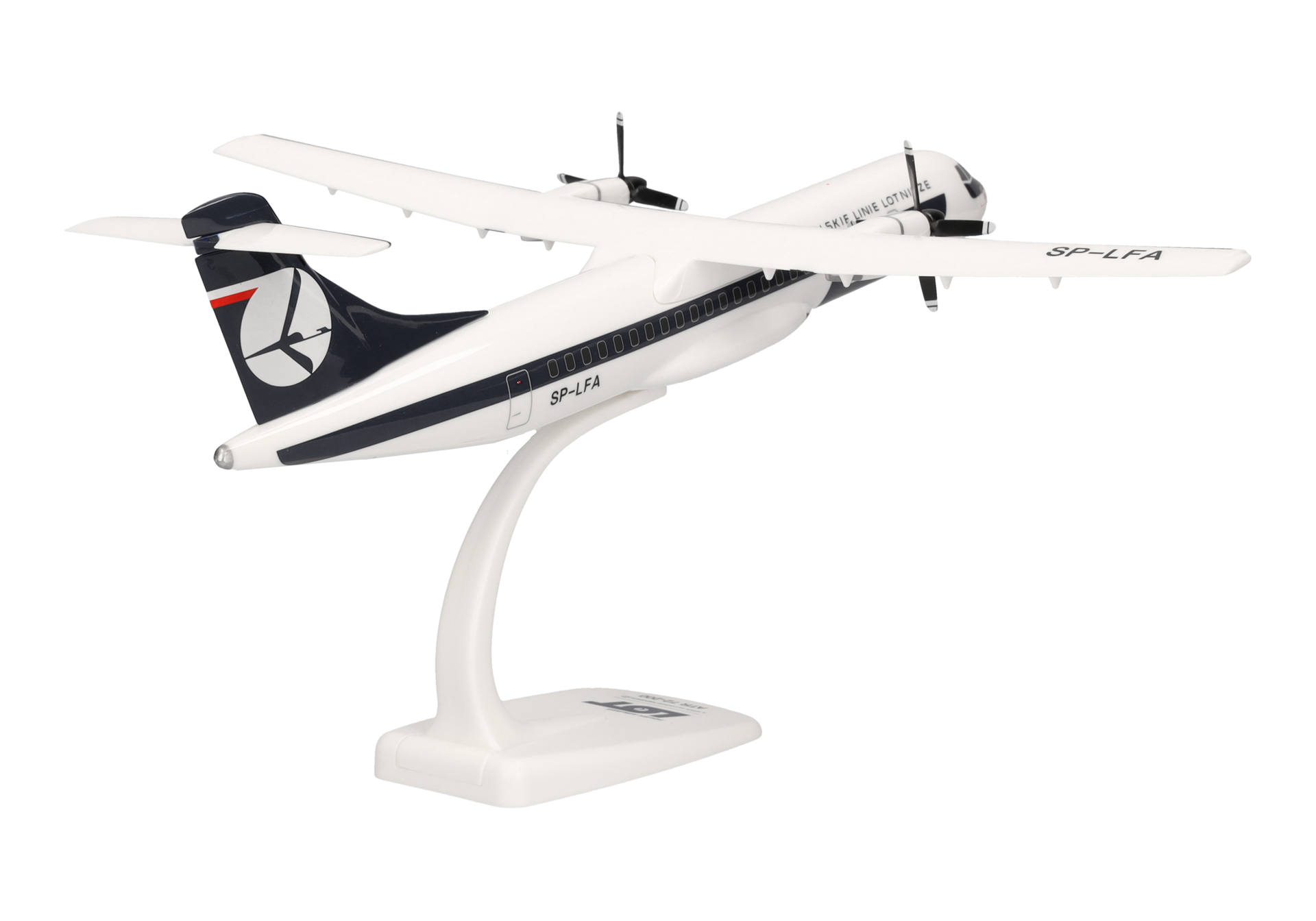 airplane model, propeller plane, model aircraft, display stand, twin-engine aircraft