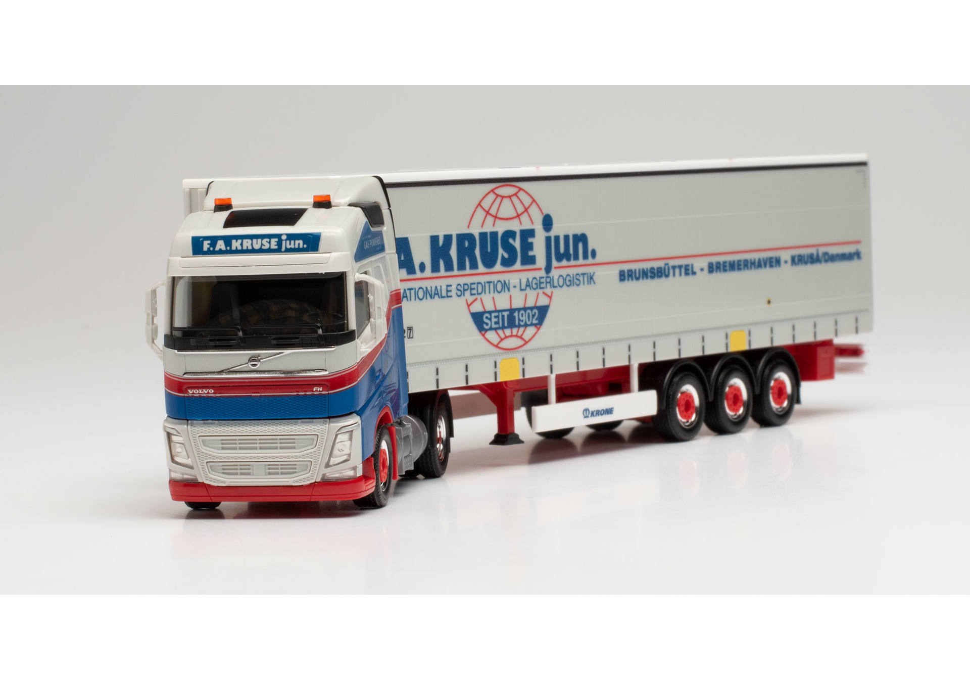 Volvo FH Gl. LNG curtainside canvas semitrailer „F.A.Kruse“