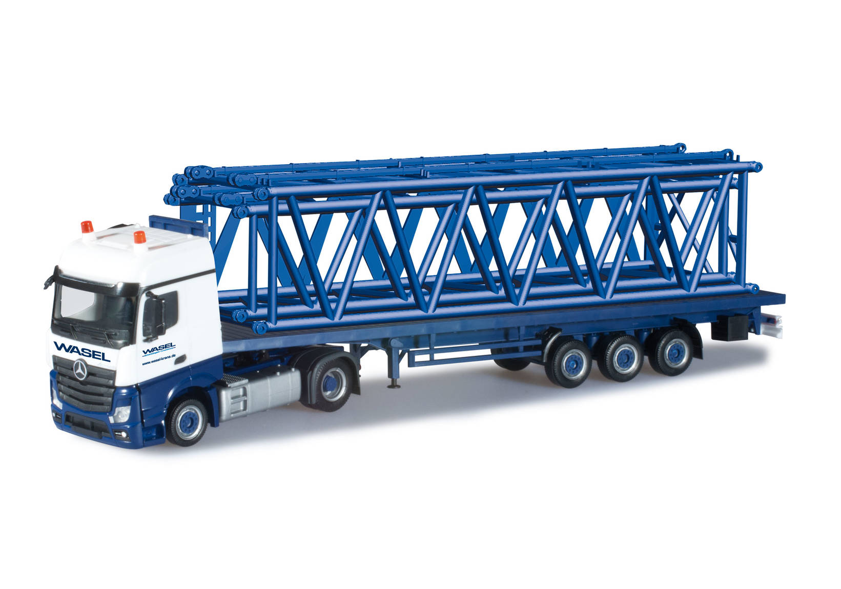 Mercedes-Benz Actros Bigspace platform semitrailer with girder mast parts for Liebherr LR 1600/2 "Wasel Krane"