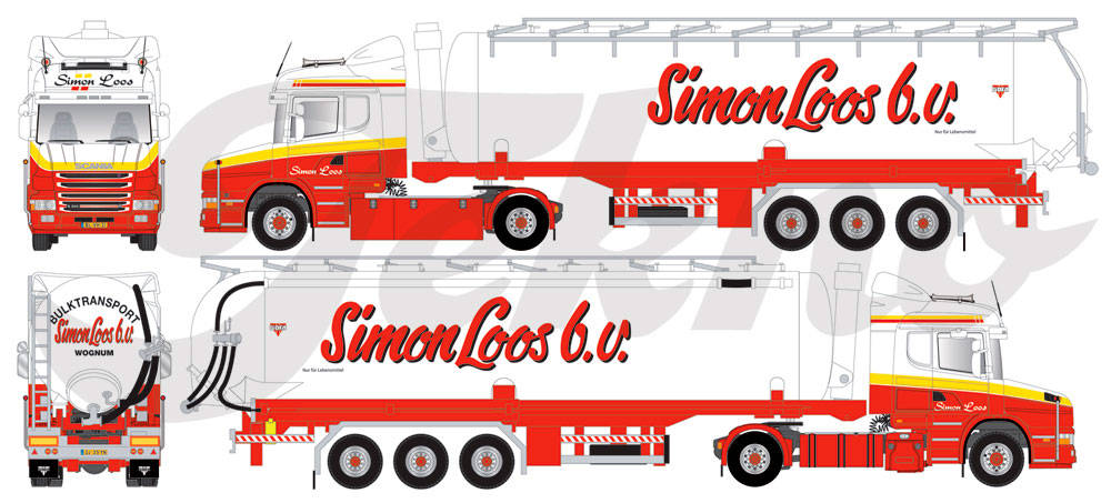 Scania Hauber silo semitrailer "Simon Loos"
