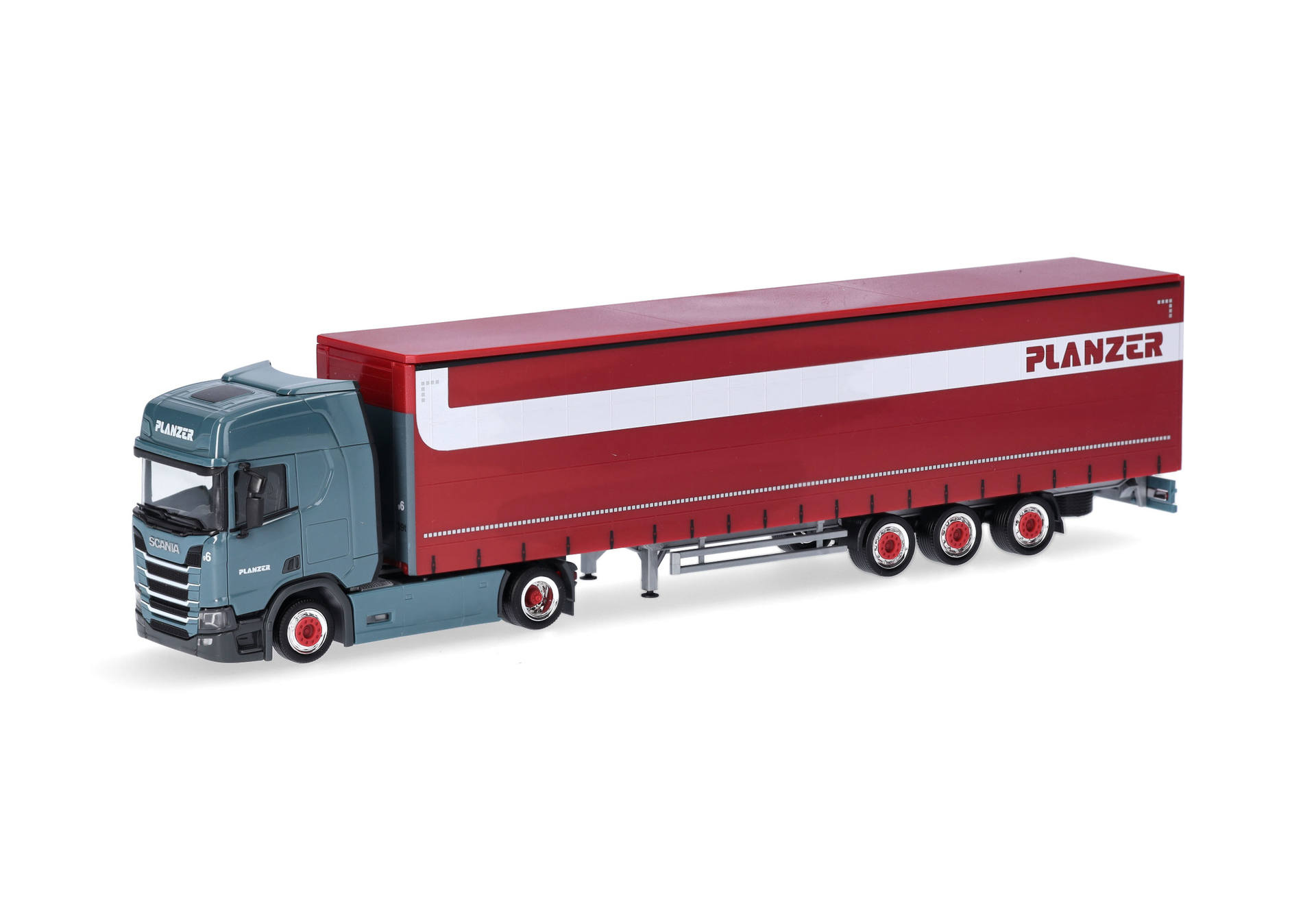 Scania CR20 HD volume curtain canvas semitrailer "Planzer" (Swiss)
