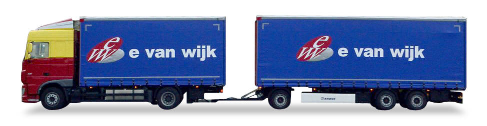 DAF XF 105 Euro 6 curtain canvas trailer "E. v. Wijk"