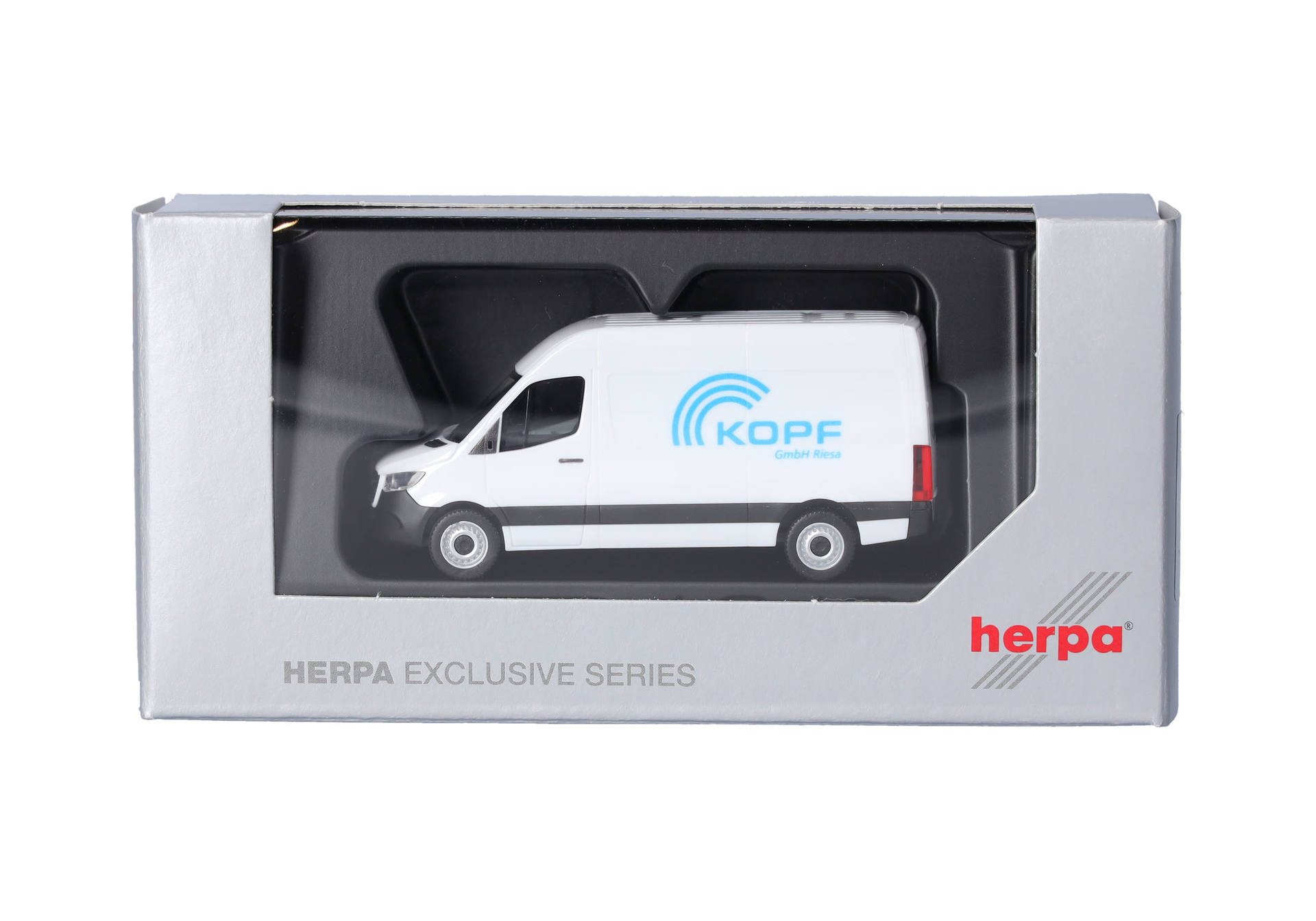 van, white, model car, toy, packaging