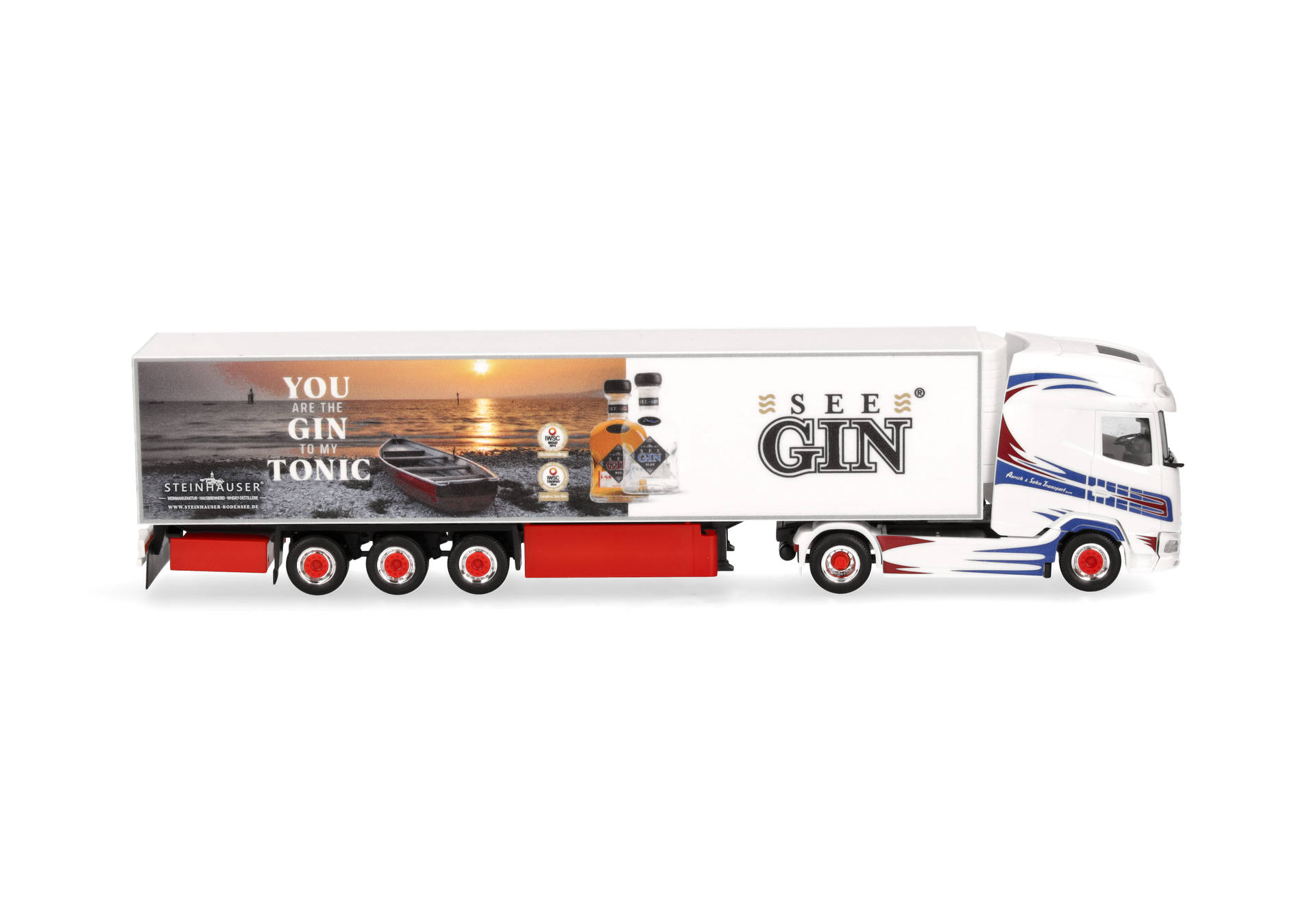 DAF XG+ refrigerated semitrailer truck "Aurich & Sohn Transport GmbH/SEE GIN"