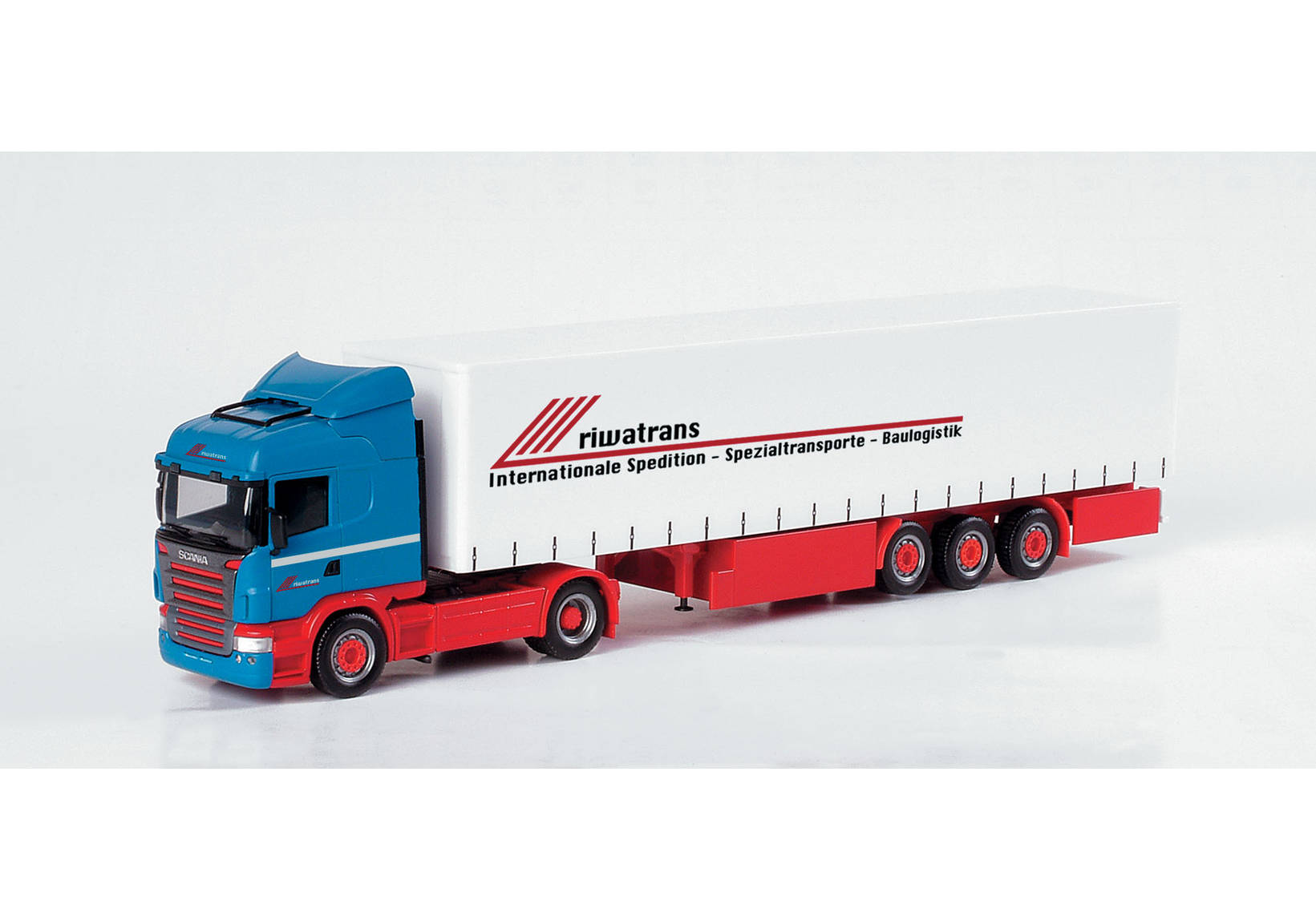 Scania Highline curtain canvas semitrailer "Riwatrans"