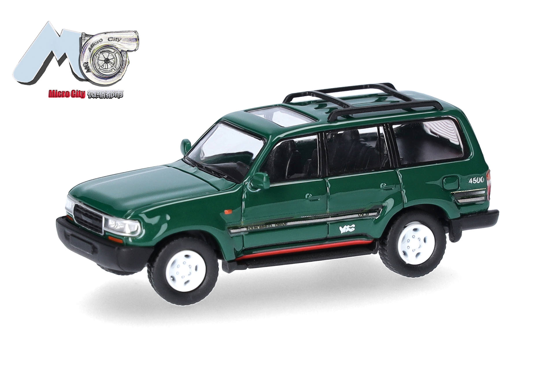 toy, SUV, green, miniature, roof rack