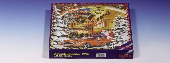 Advent calendar 1996 filled with 24 car models