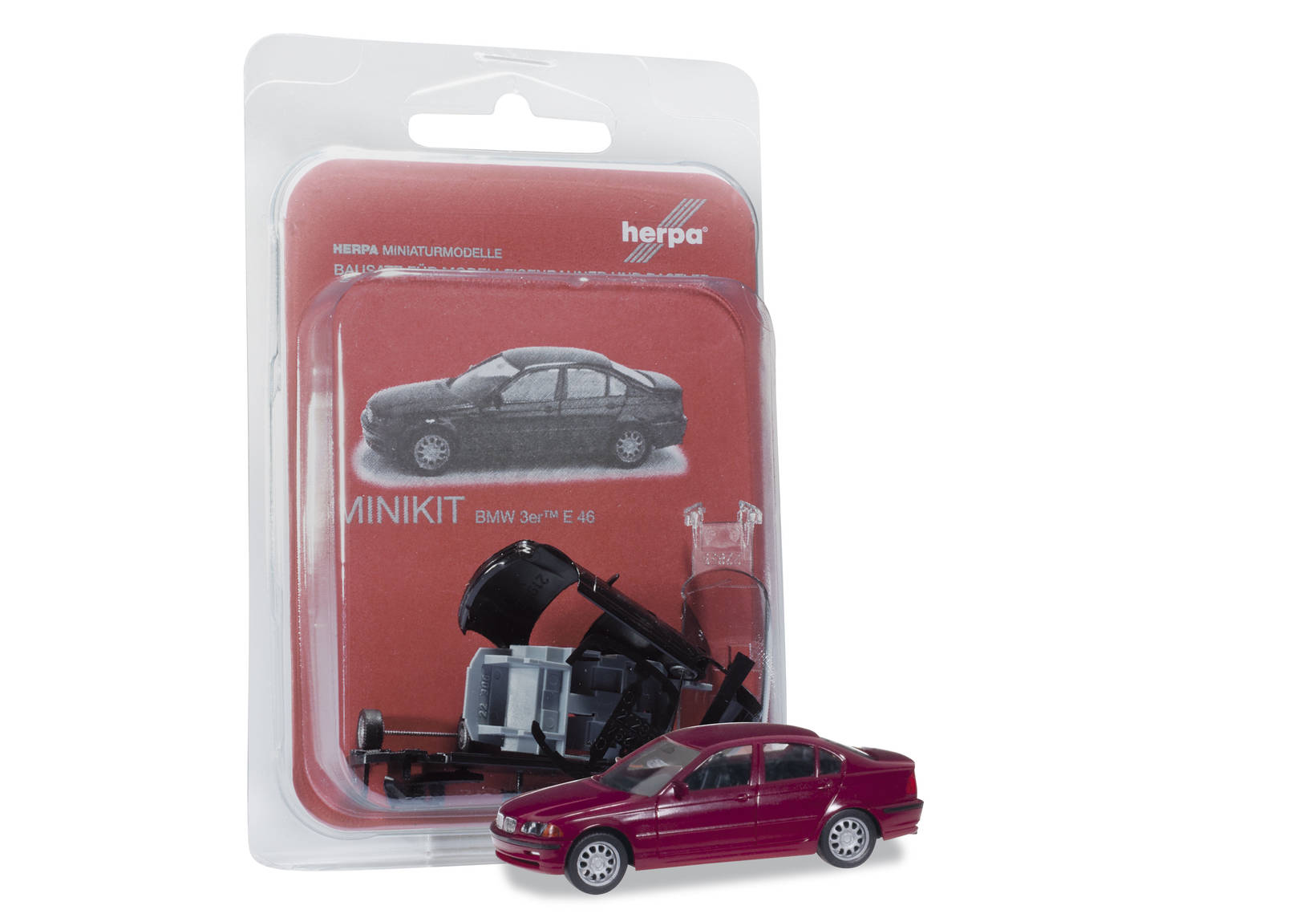 Herpa MiniKit: BMW 3er Limousine E46, wine red