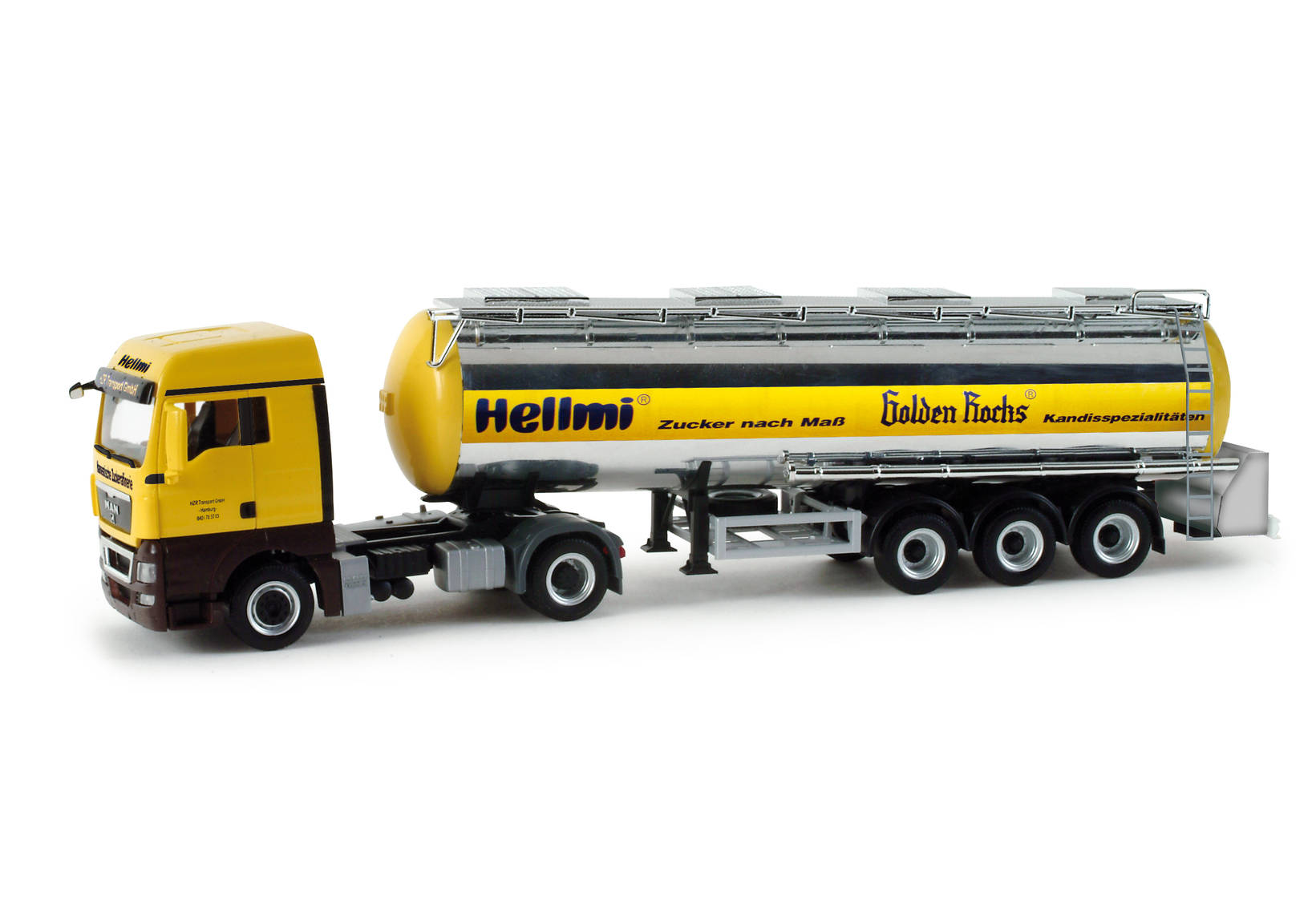 MAN TGX XLX chrome-plated tank for food semitrailer "Hellmi / HZR"