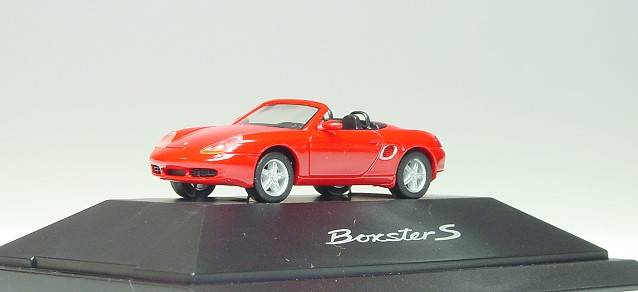 Porsche Boxster S in a small vitrine