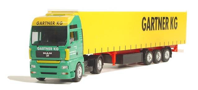 MAN TGA XXL curtain tarp semitrailer "Gartner"