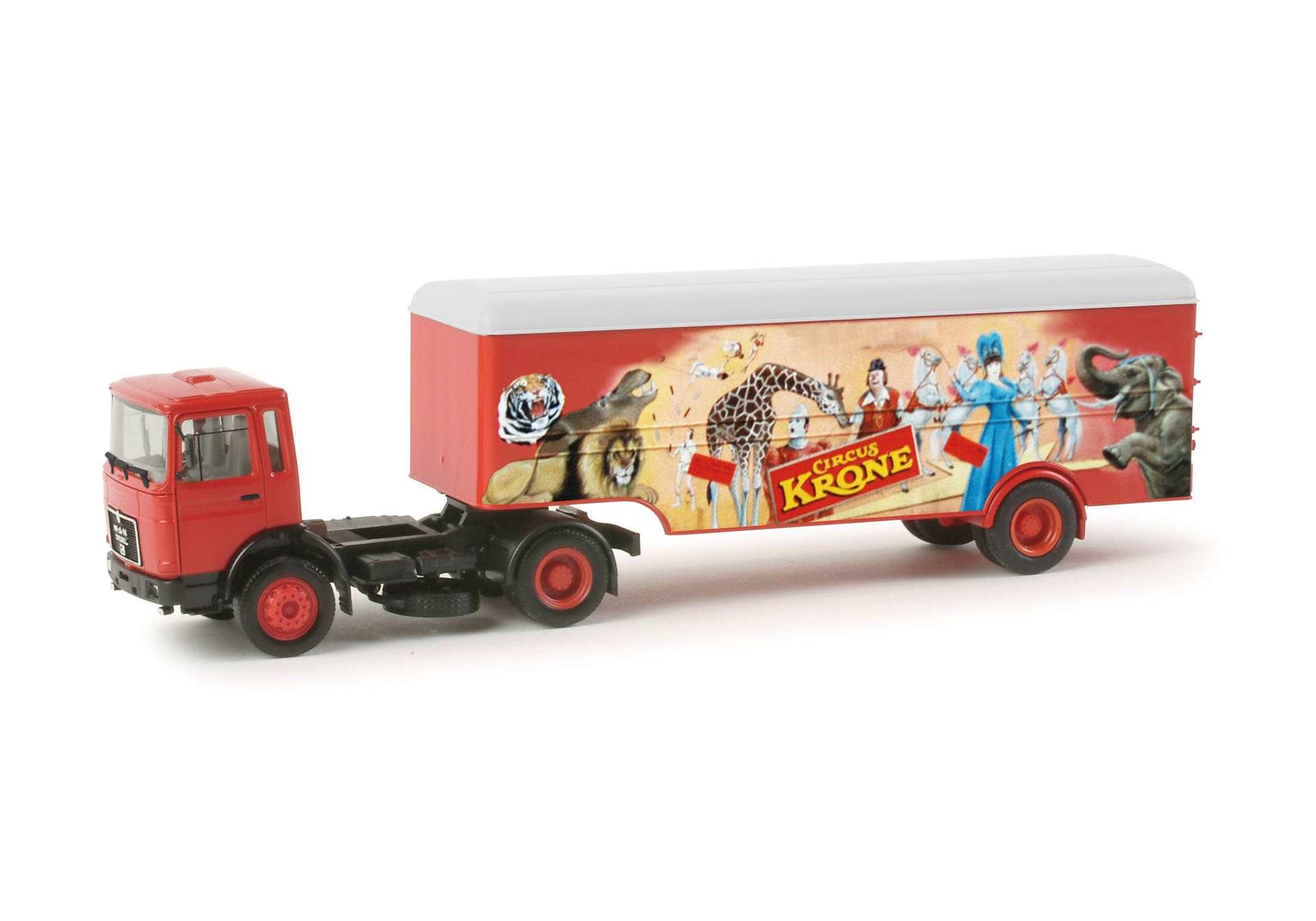 MAN F8 box semitrailer "Circus Krone"