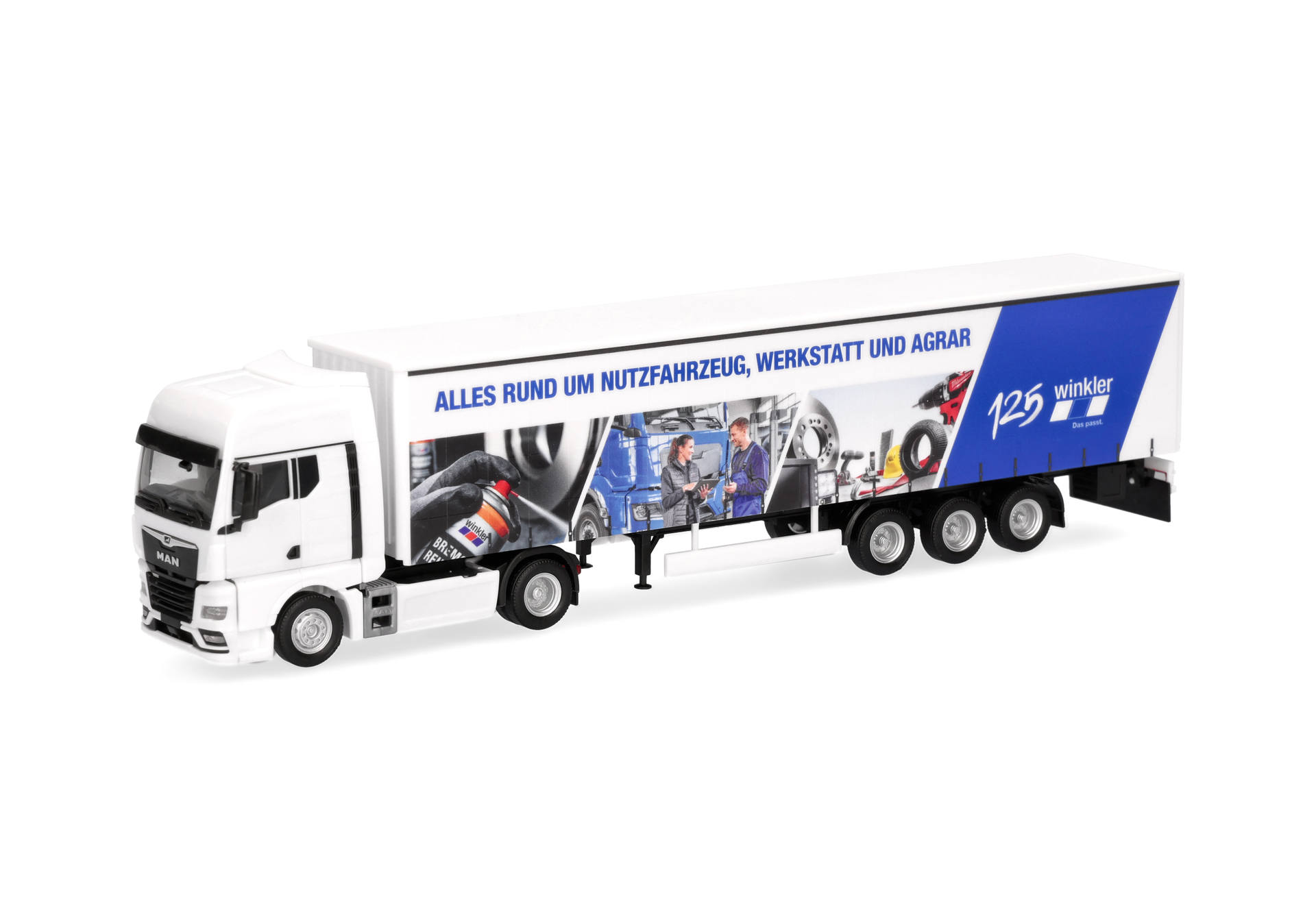 MAN TGX GX curtain canvas semitrailer truck "125 Jahre Winkler Logistik"