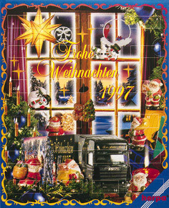 Advent calendar 1997 filled with 24 car models