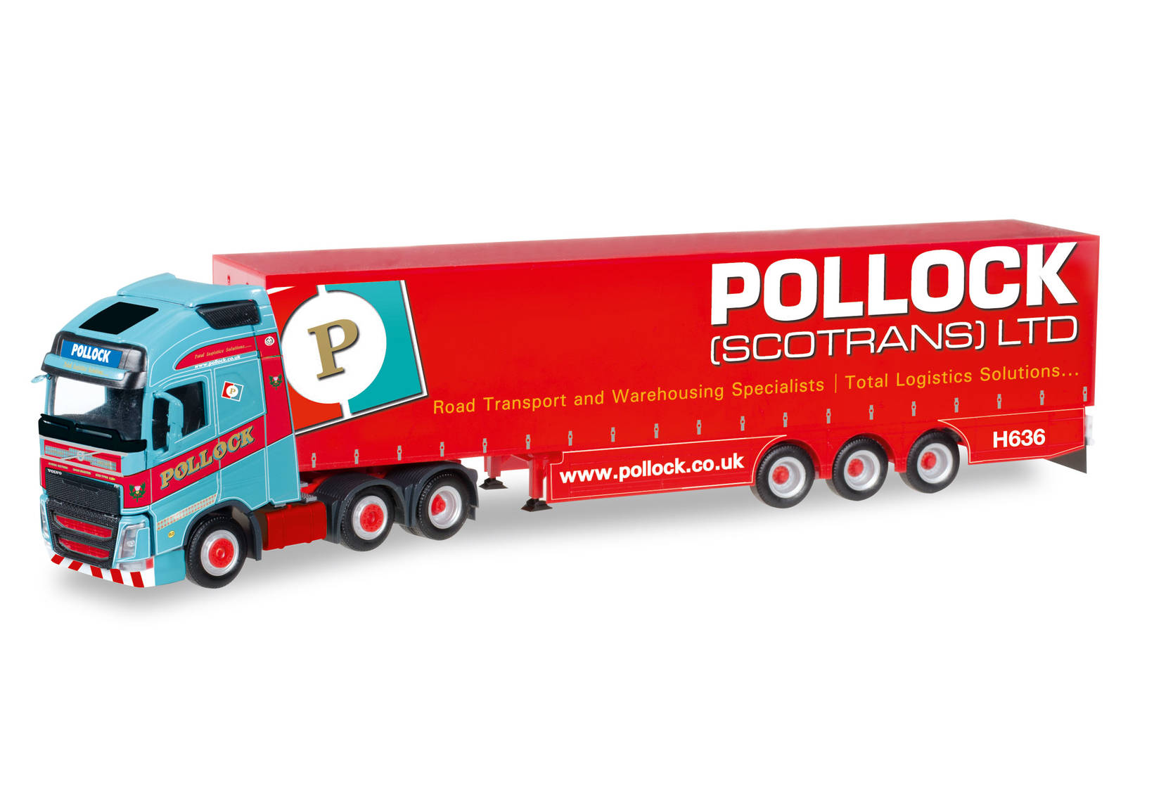 Volvo FH GL XL curtain canvas semitrailer "Pollock" (GB)