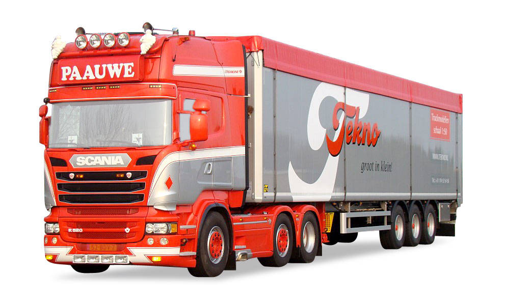 Scania R TL walking floor semitrailer "Pauwee/Tekno"