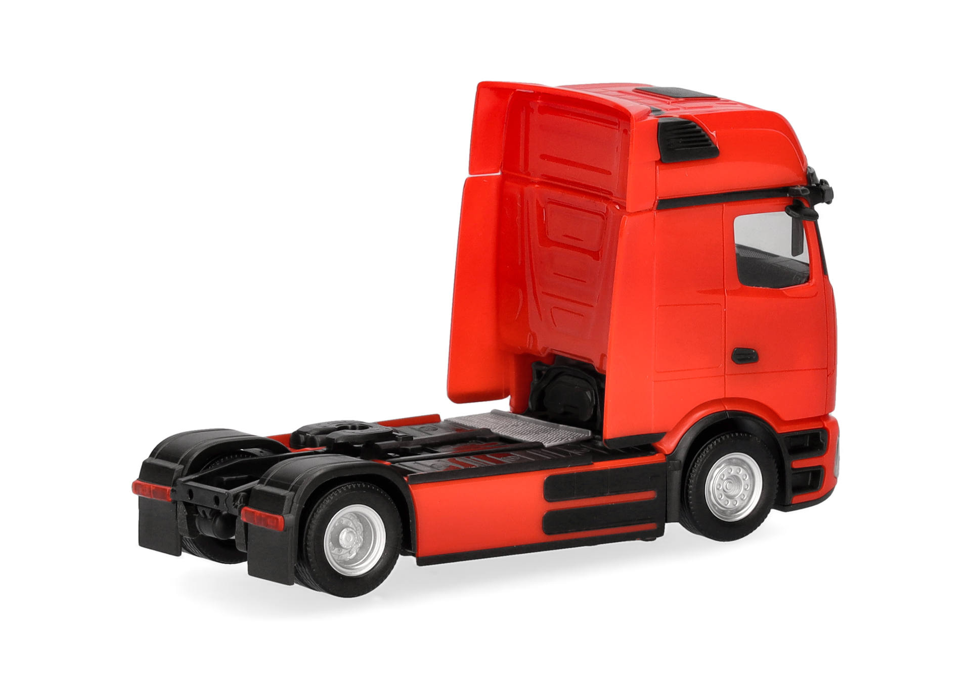 truck, cab, semi-truck, orange, tractor