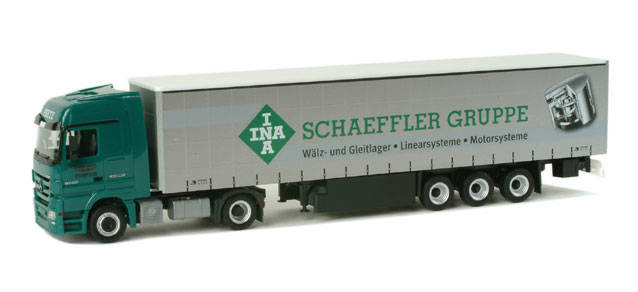 Mercedes-Benz Actros LH curtain canvas semitrailer "Peetz / Schaeffler"