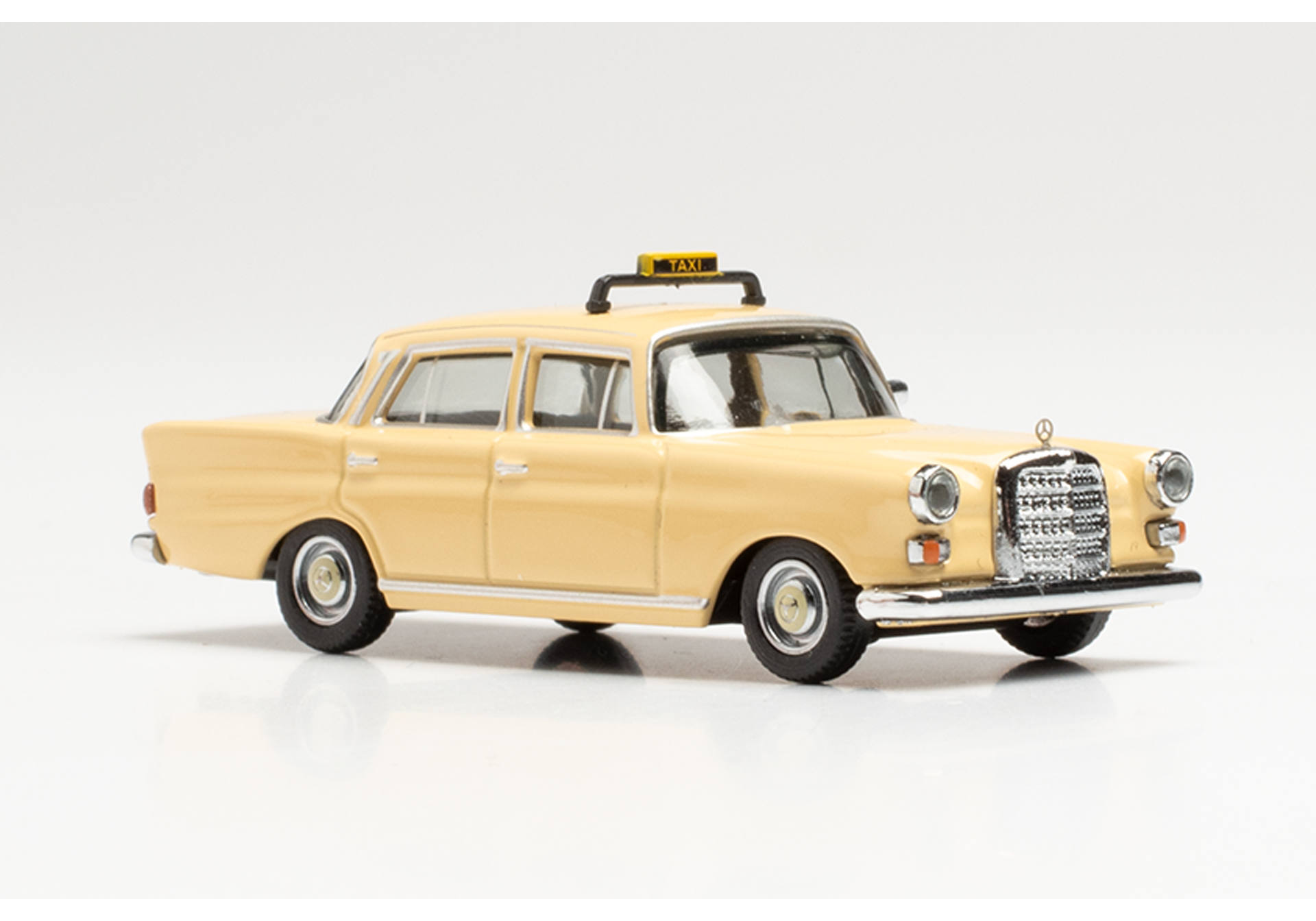 Mercedes-Benz 200 tail fin taxi, ivory color