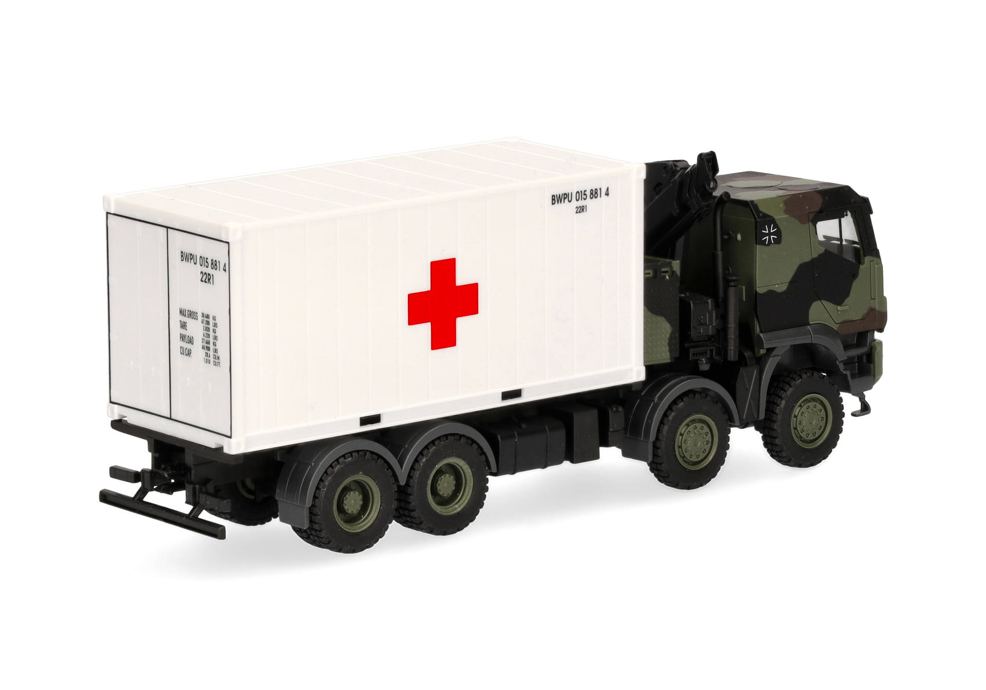 Iveco Trakker 8x8 mit Ladekran 20 ft. Container "Bundeswehr"