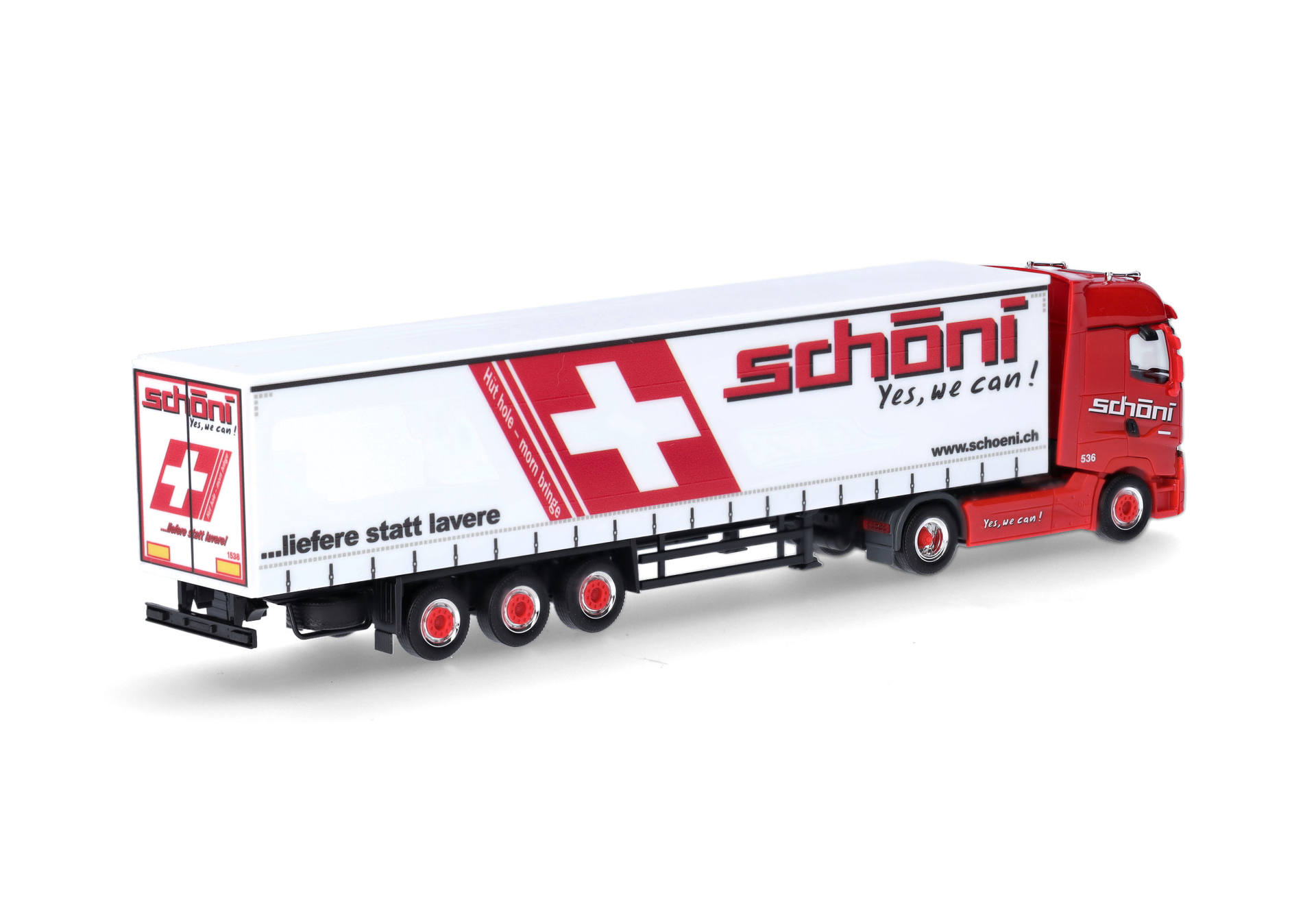 Renault T facelift Gardinenplanen-Sattelzug "Schöni" (Schweiz)