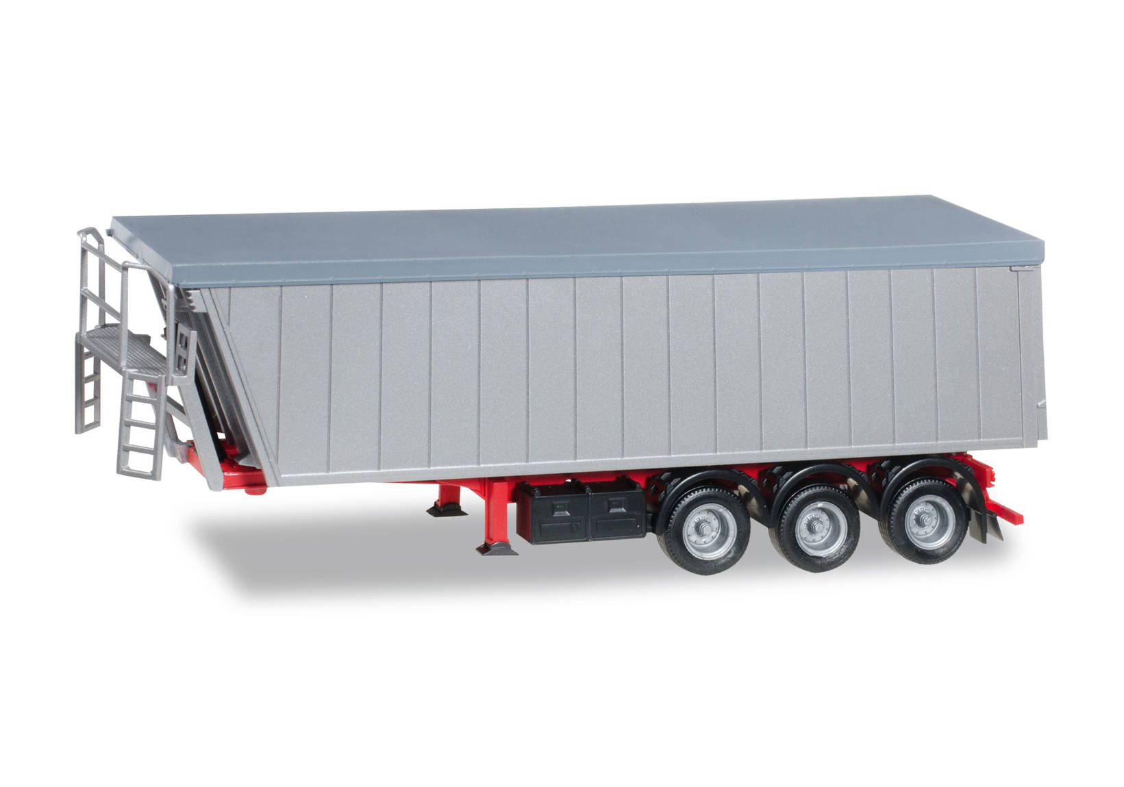 Stöffelliner dump body semitrailer 3axles (Kempf), silver