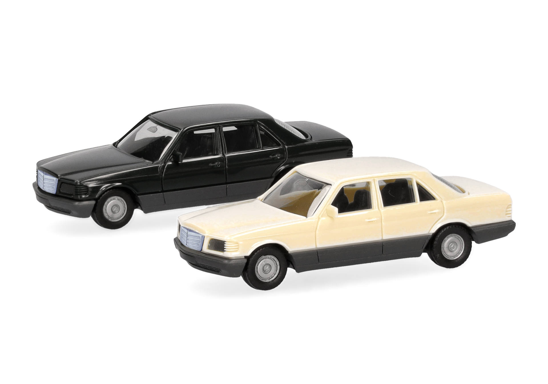 Herpa MiniKit: 2er Set Mercedes-Benz S-Klasse (W126), tiefgrün/elfenbein