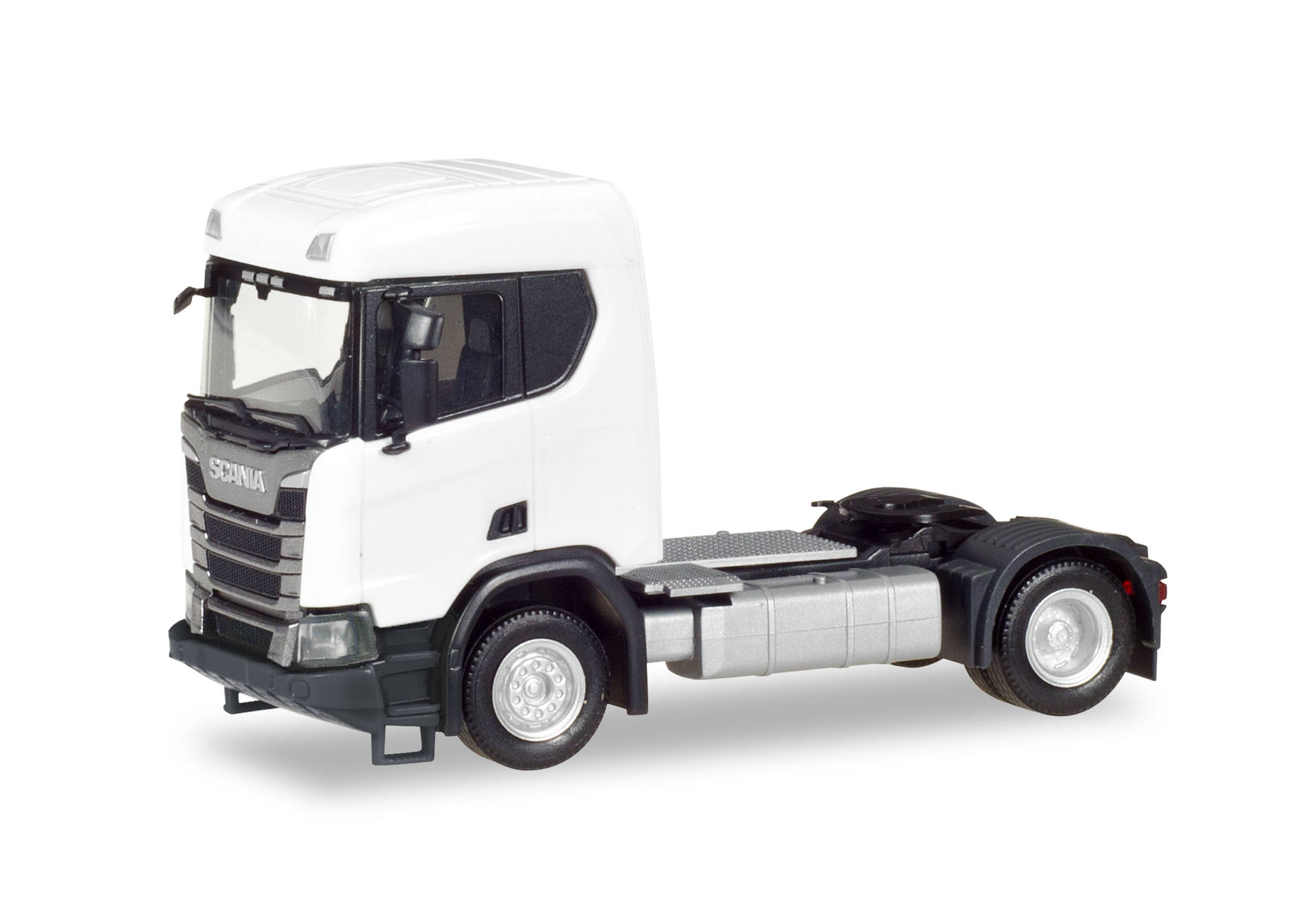 Scania CR XT flat Roof construction semitrailer 2-axles, white