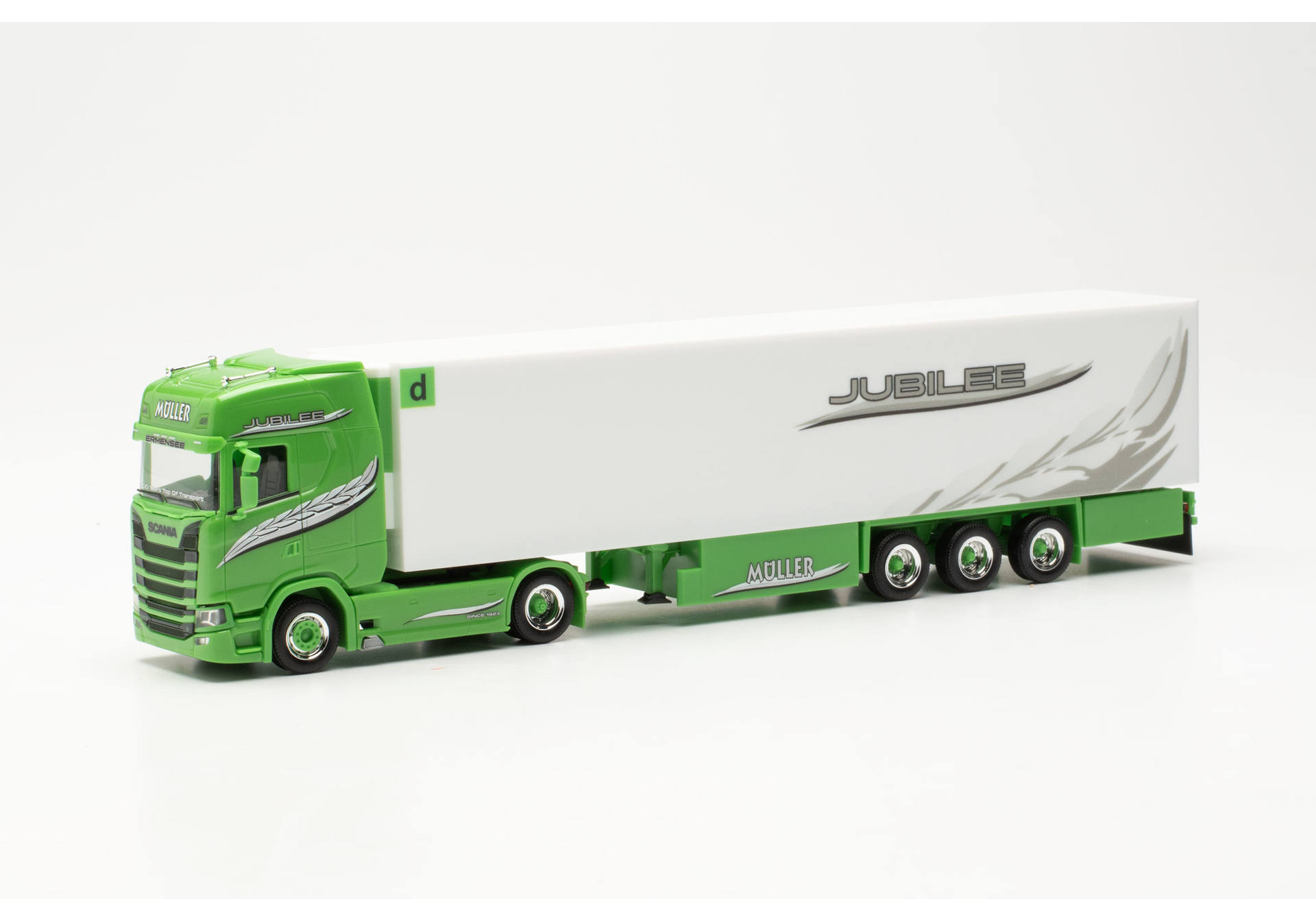 Scania CS 20 HD refrigerated box semitrailer "Müller Jubilee" (Swiss)