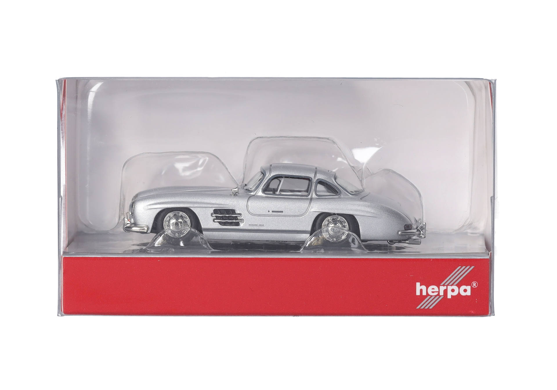 Mercedes-Benz 300 SL gull-winged doors, silver metallic