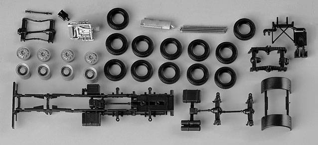 Mercedes-Benz chassis for dump truck 4-axle (metal)Content: 2 pcs.