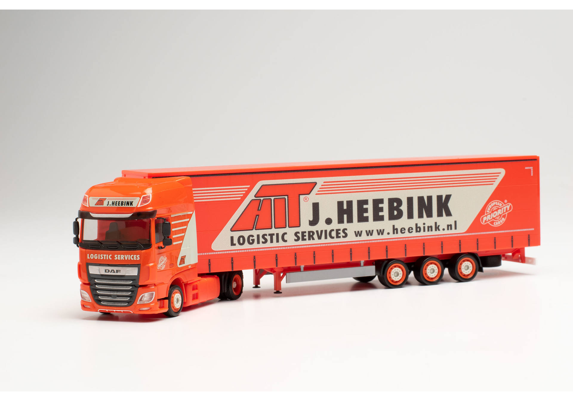 Herpa Volvo Fh Daf Xf Ssc Lowliner Curtainside Semitrailer Heebink