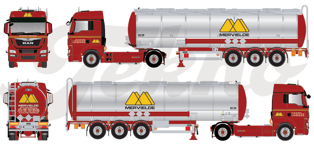 MAN TGX XLX tank semitrailer "Mervielde"