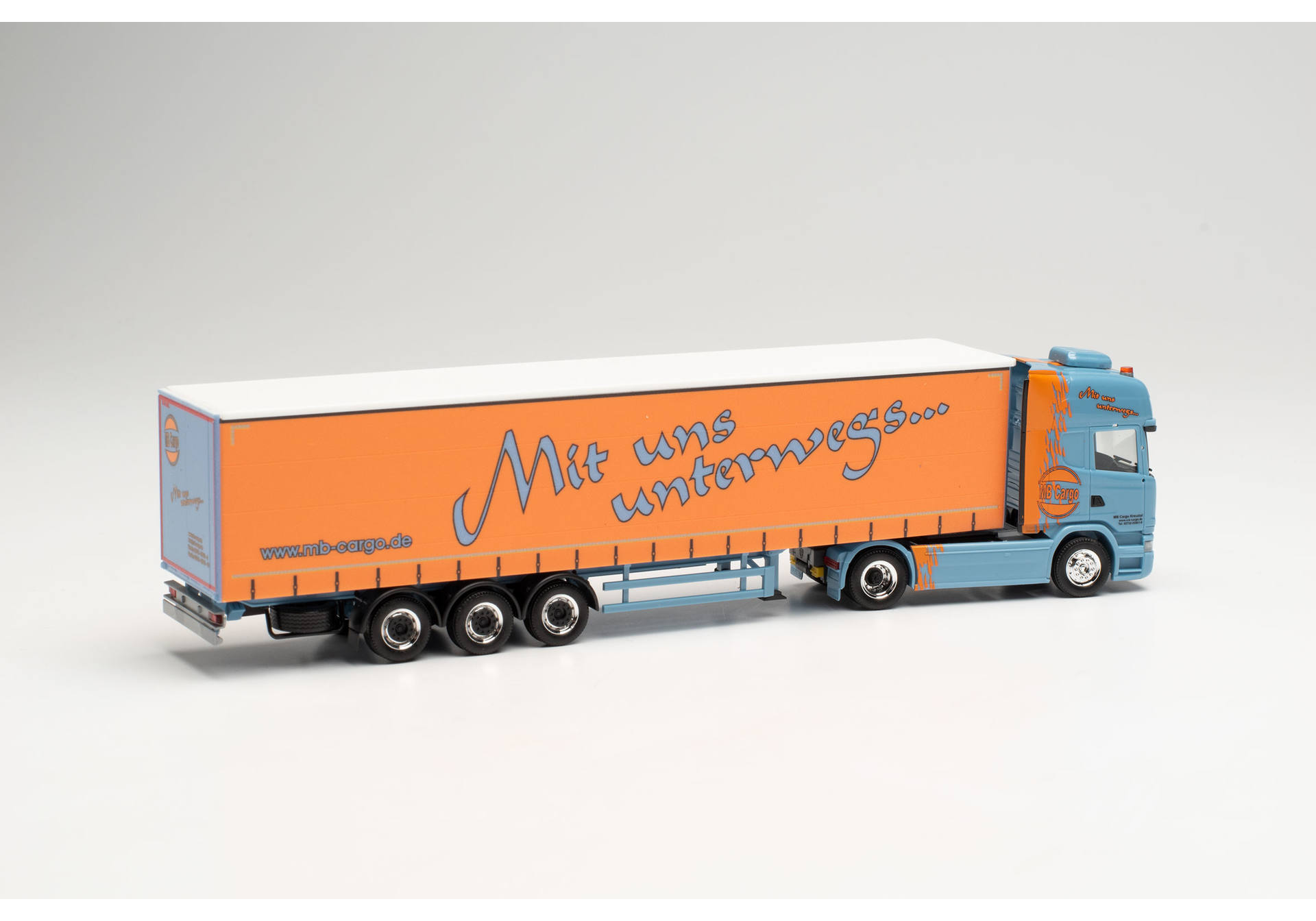 Scania R `13 TL Gardinenplanen-Sattelzug „MB Cargo“