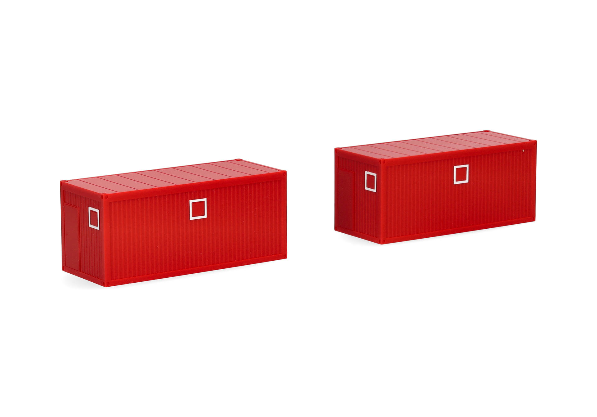 2x 20ft Baucontainer, rot